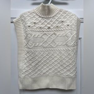 NWT INC sleeveless white knit sweater vest